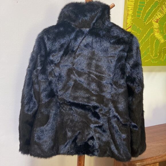 Chico’s Black Label Faux Fur Jacket - Picture 3 of 12